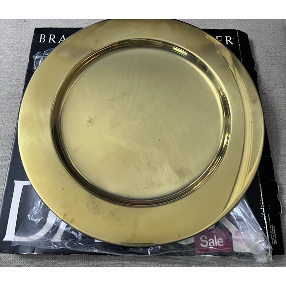 Dansk Vintage Solid Brass Charger Plate Decorative NOS 13" Diameter Holiday - Picture 1 of 5
